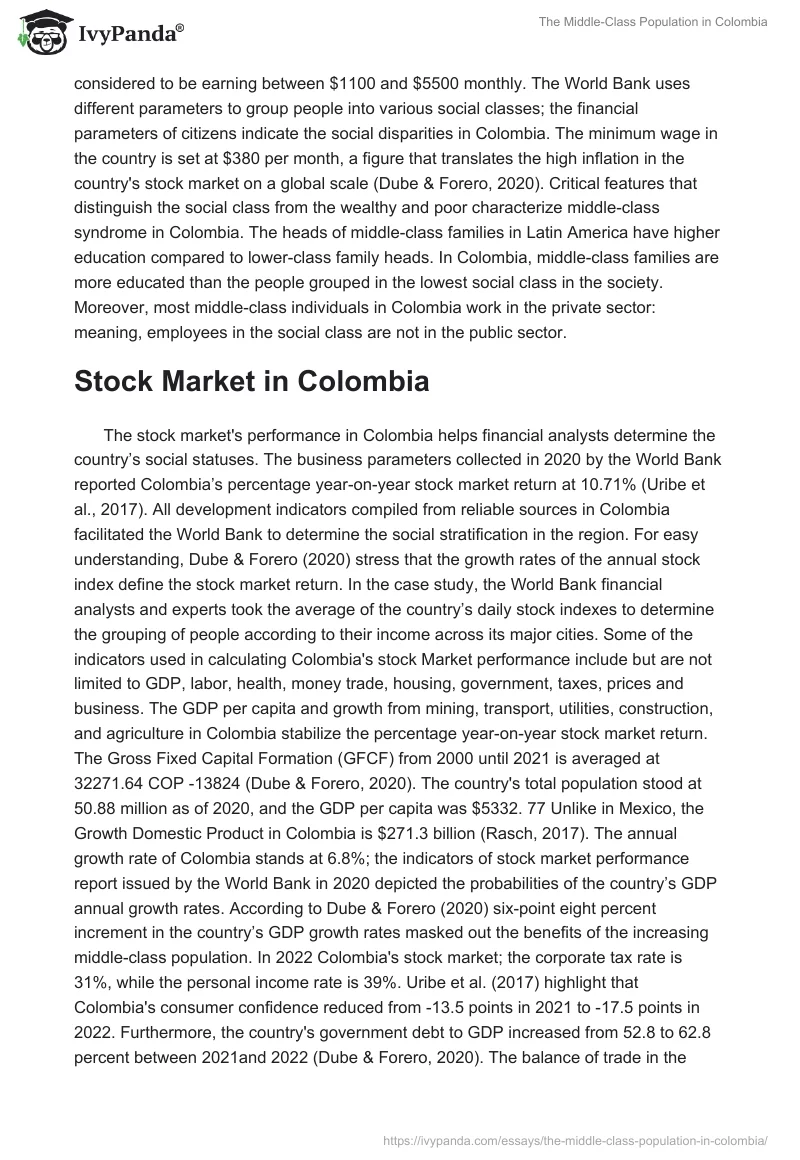 The Middle-Class Population in Colombia. Page 2