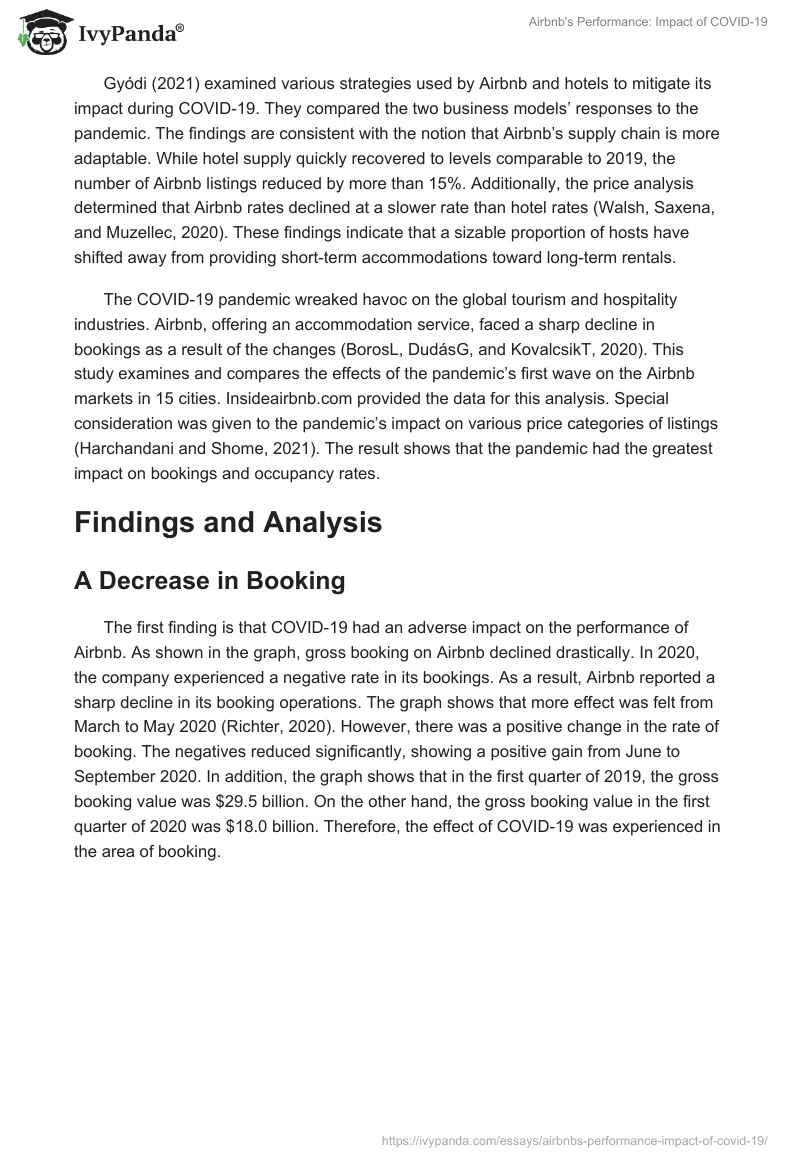 Airbnb's Performance: Impact of COVID-19. Page 4