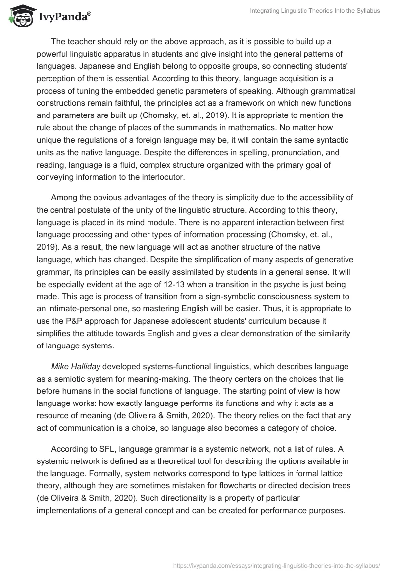 Integrating Linguistic Theories Into the Syllabus. Page 2