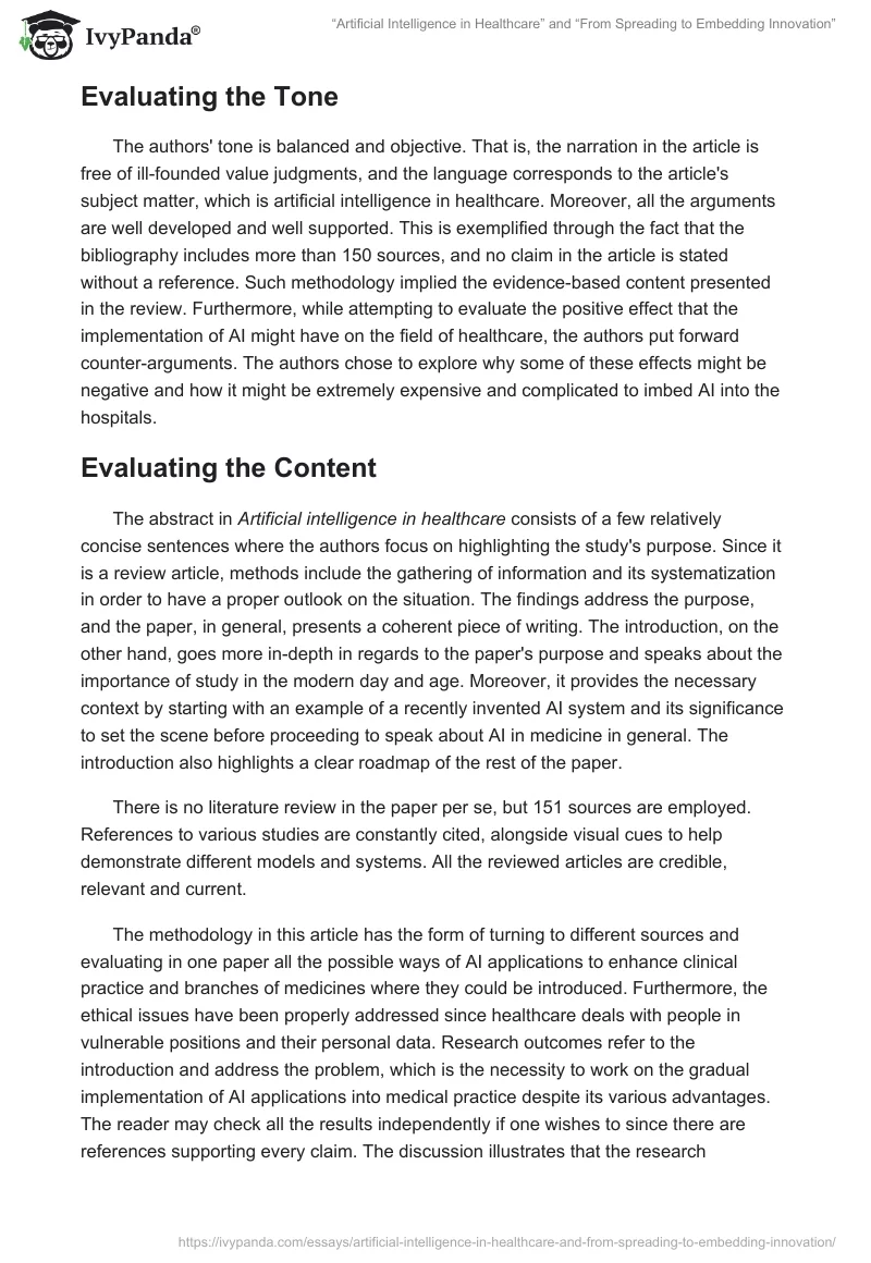 “Artificial Intelligence in Healthcare” and “From Spreading to Embedding Innovation”. Page 2