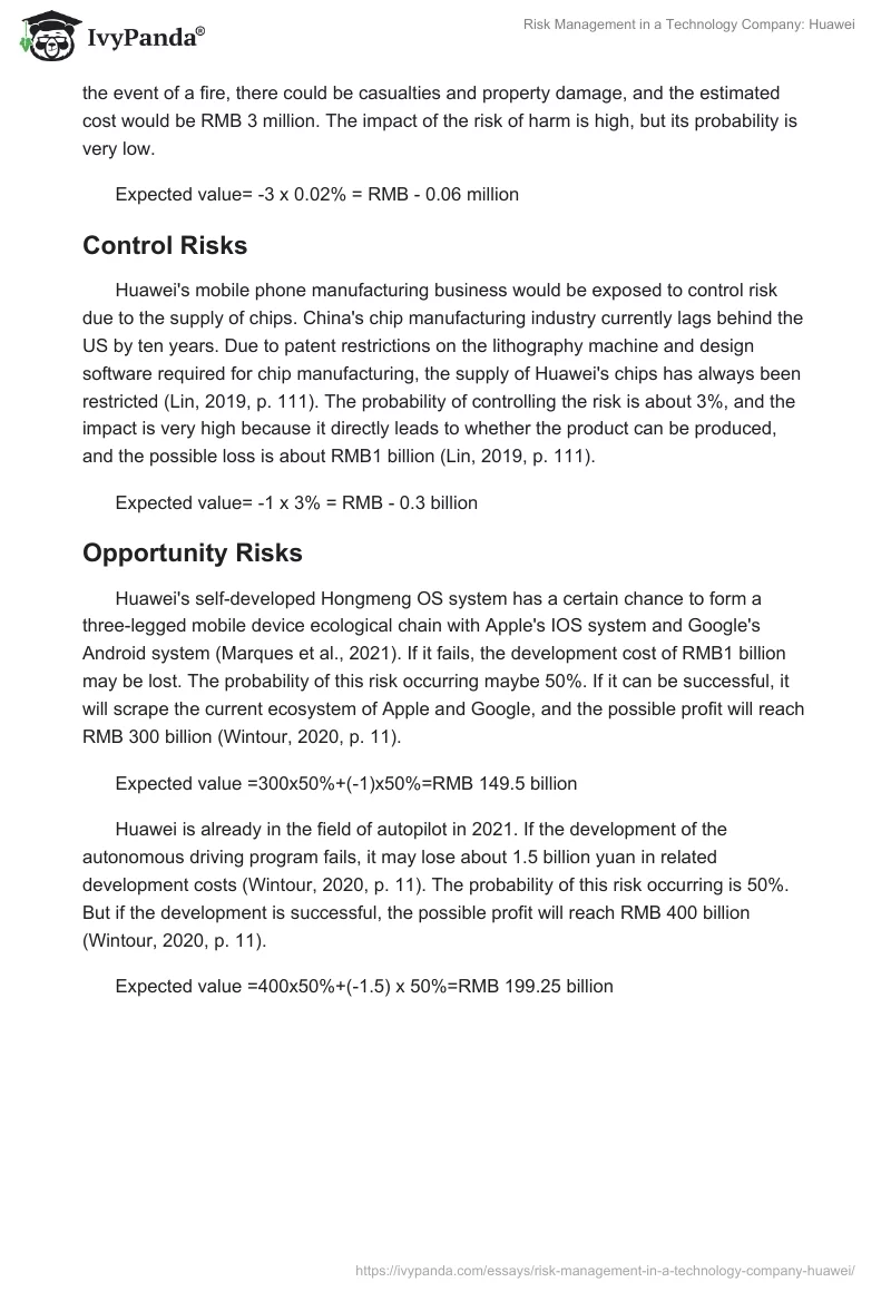 Risk Management in a Technology Company: Huawei. Page 4
