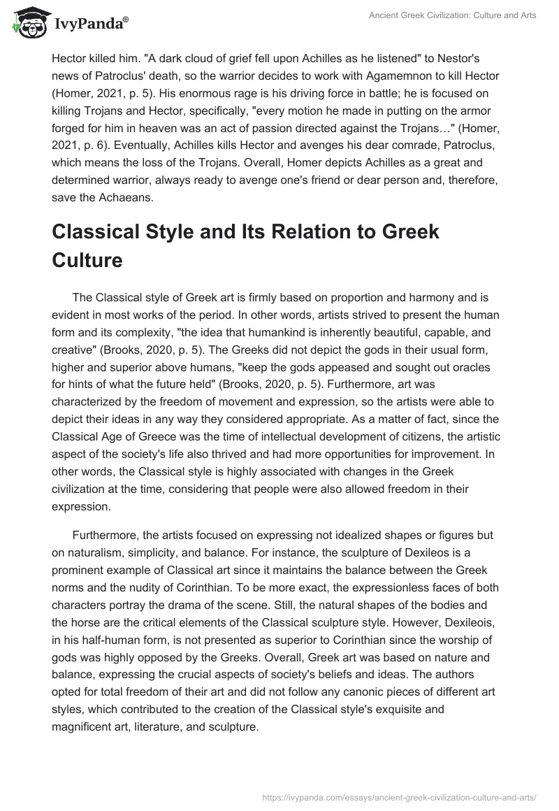 Ancient Greek Civilization: Culture and Arts. Page 3