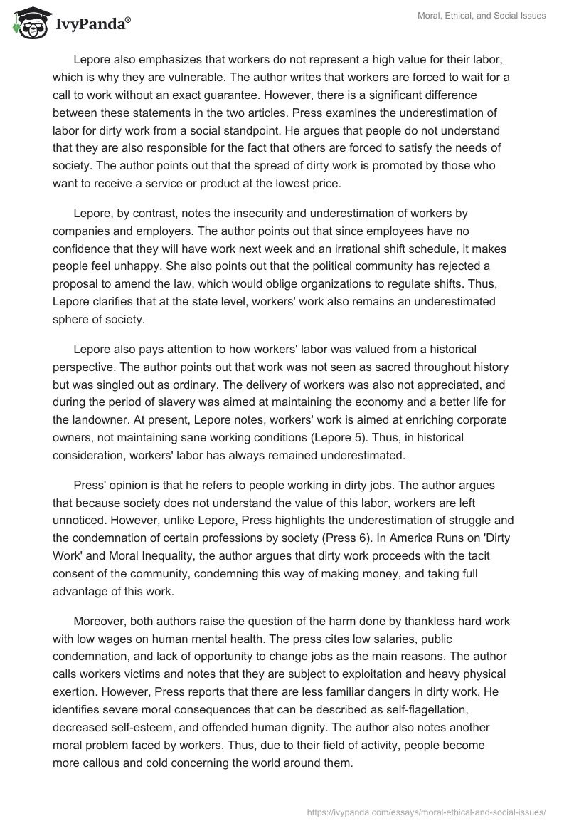 Moral, Ethical, and Social Issues. Page 2