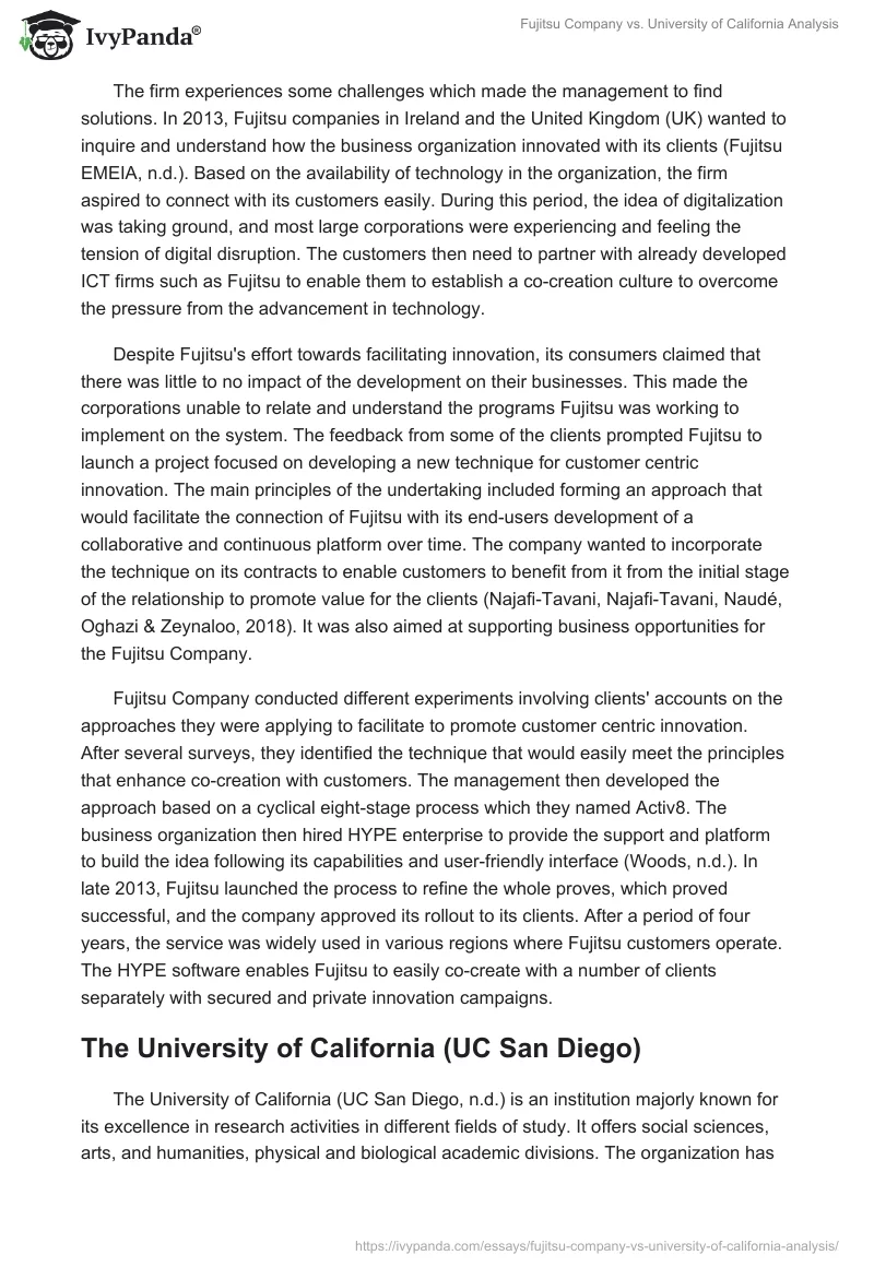Fujitsu Company vs. University of California Analysis. Page 2
