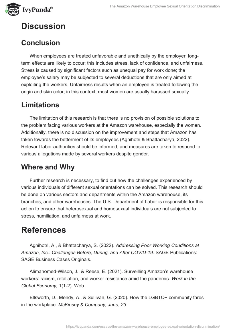 The Amazon Warehouse Employee Sexual Orientation Discrimination. Page 3