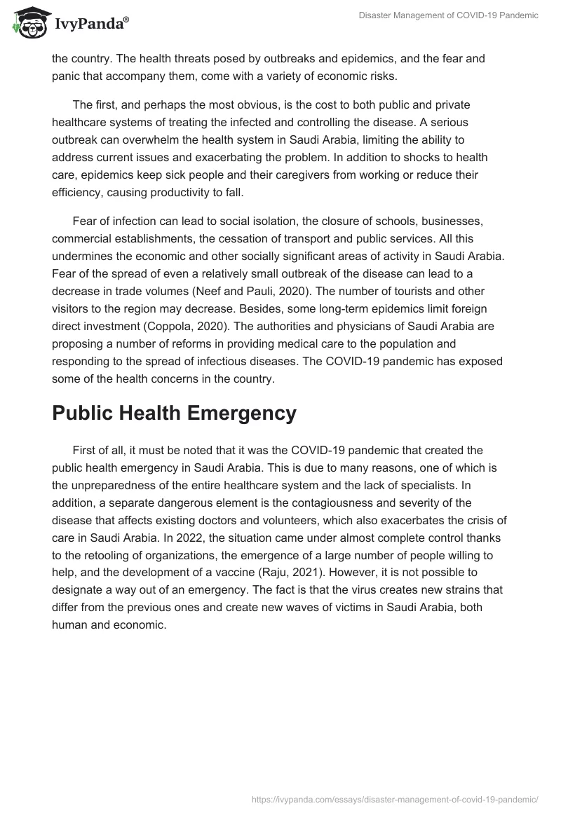 Disaster Management of COVID-19 Pandemic. Page 2