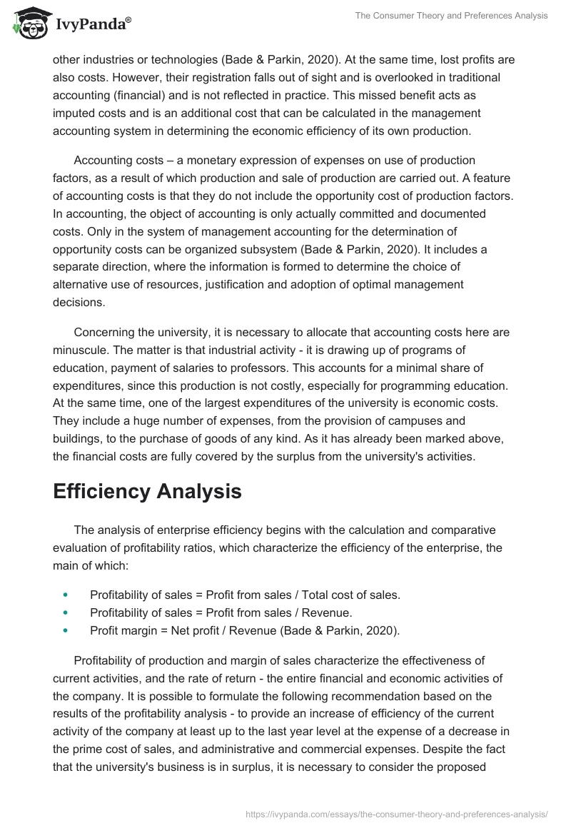 The Consumer Theory and Preferences Analysis. Page 3