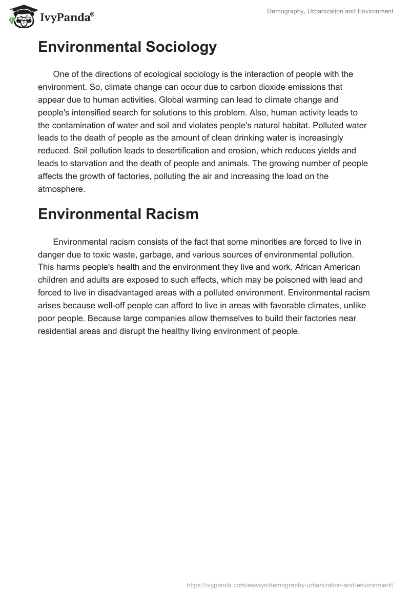 Demography, Urbanization and Environment. Page 3
