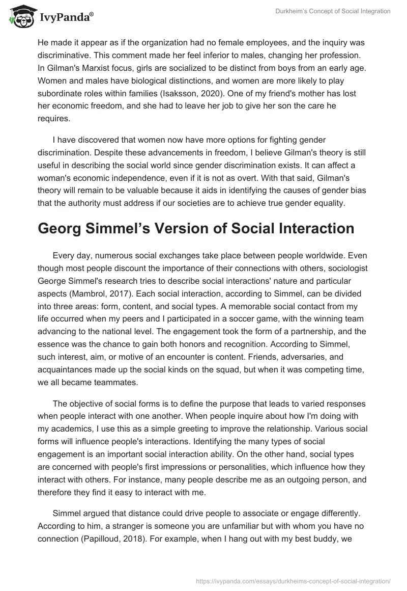 Durkheim’s Concept of Social Integration. Page 5