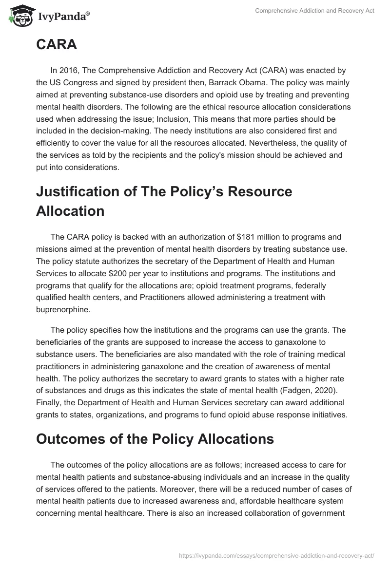 Comprehensive Addiction and Recovery Act. Page 2