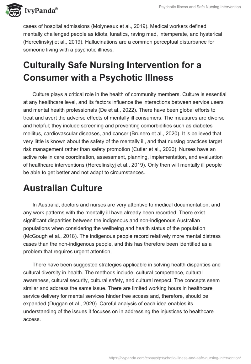 Psychotic Illness and Safe Nursing Intervention. Page 2