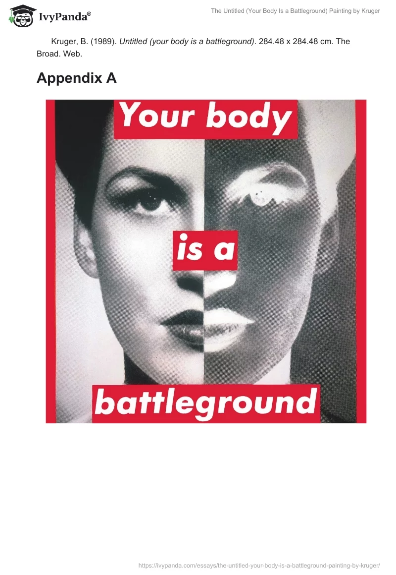 The "Untitled (Your Body Is a Battleground)" Painting by Kruger. Page 2