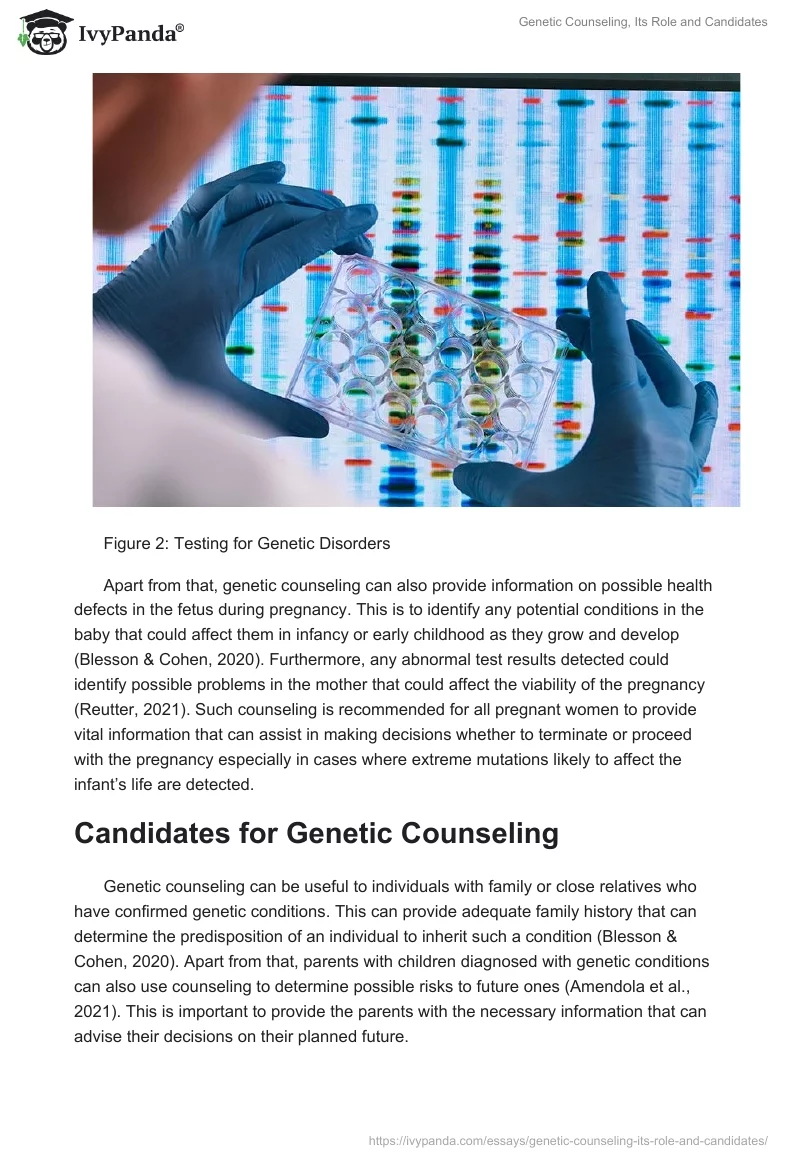 Genetic Counseling, Its Role, and Candidates. Page 3