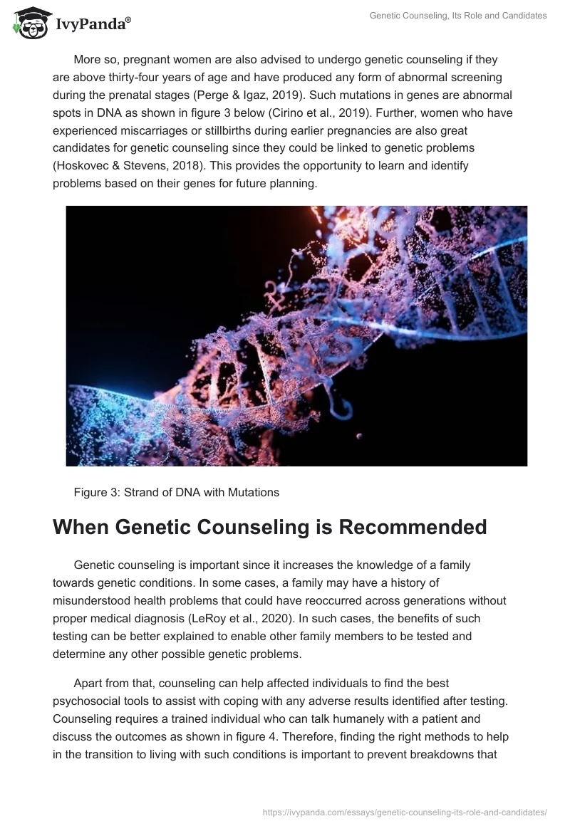 Genetic Counseling, Its Role, and Candidates. Page 4