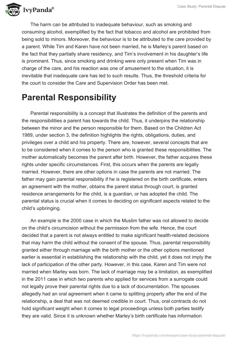 Case Study: Parental Dispute. Page 4