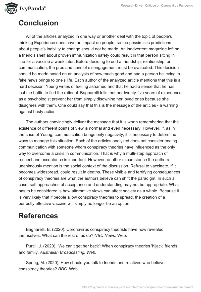Research-Driven Critique on Coronavirus Pandemic. Page 3