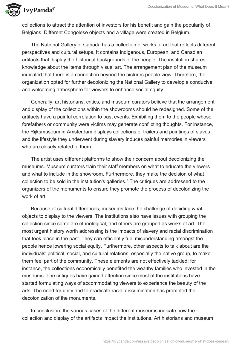 Decolonization of Museums: What Does It Mean?. Page 2