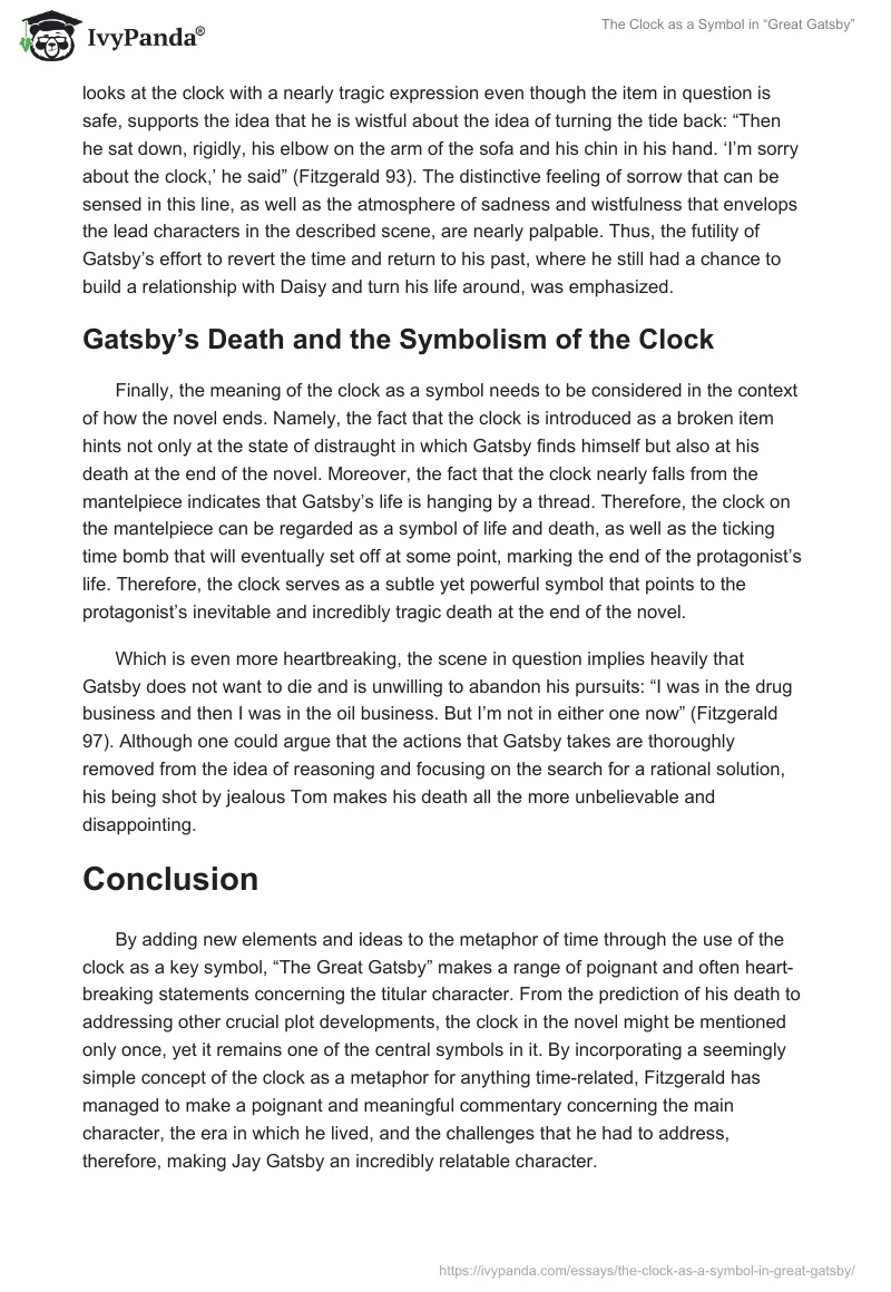 The Clock as a Symbol in “The Great Gatsby”. Page 3