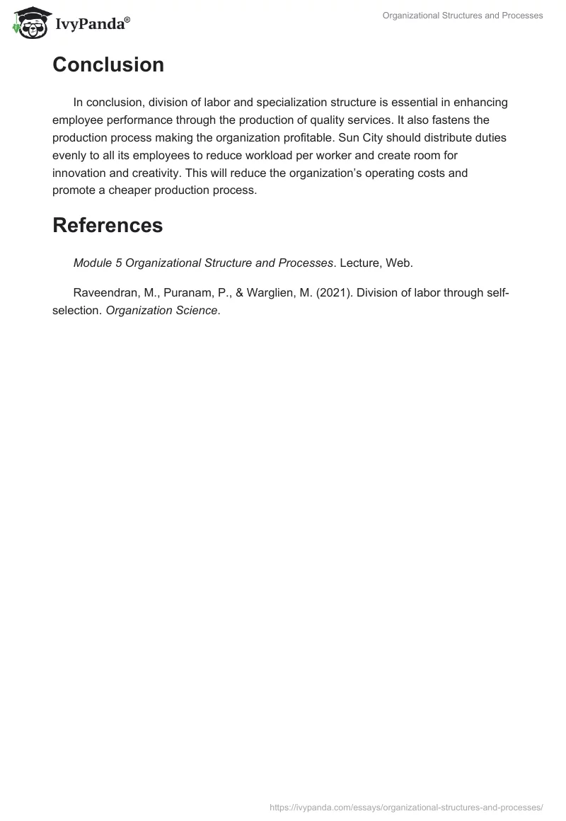 Organizational Structures and Processes. Page 3