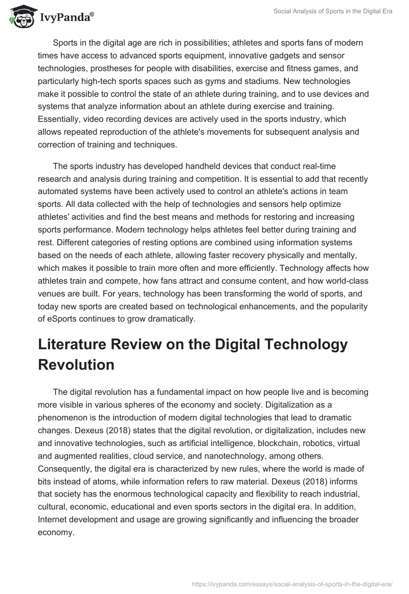 Social Analysis of Sports in the Digital Era. Page 2