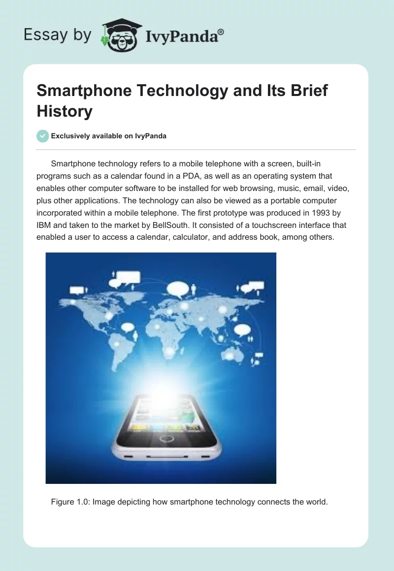 Smartphone Technology and Its Brief History. Page 1