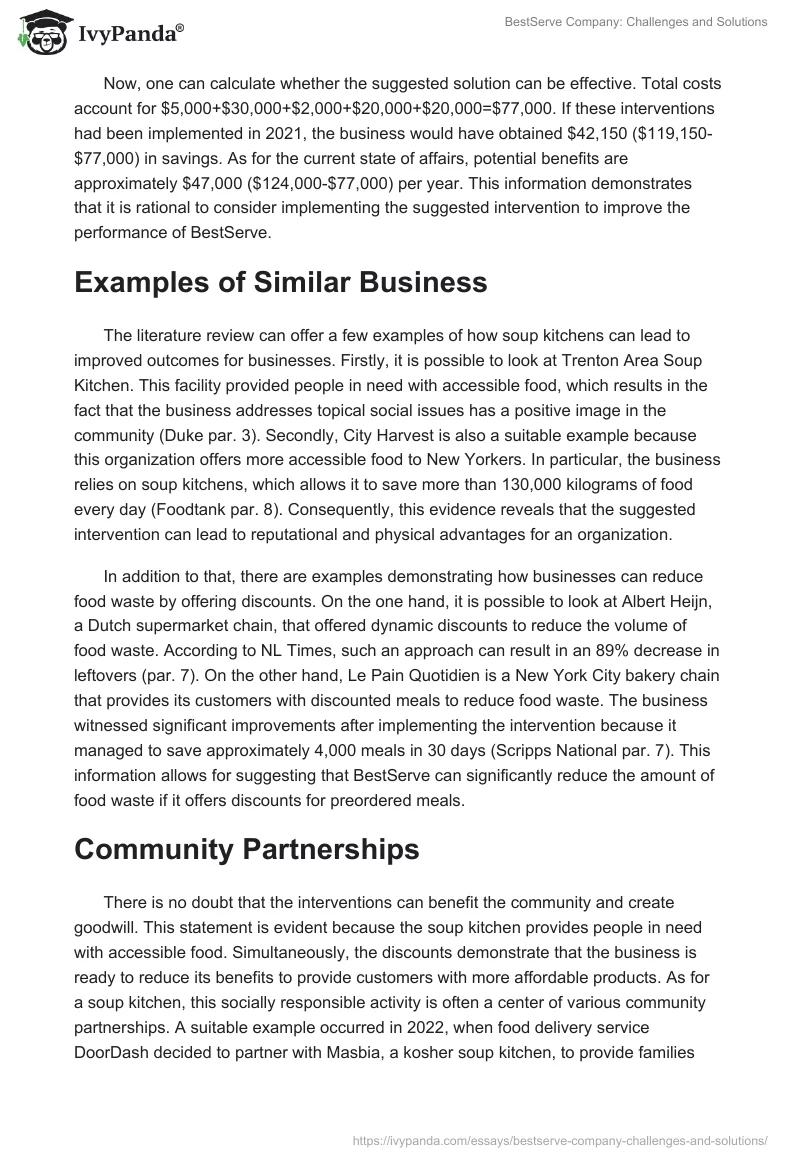 BestServe Company: Challenges and Solutions. Page 5