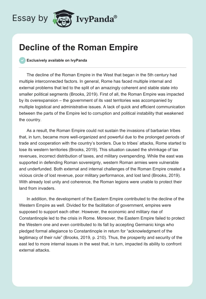 Decline of the Roman Empire. Page 1