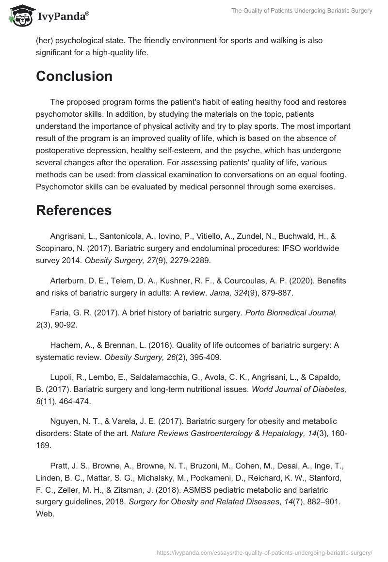 The Quality of Patients Undergoing Bariatric Surgery. Page 4