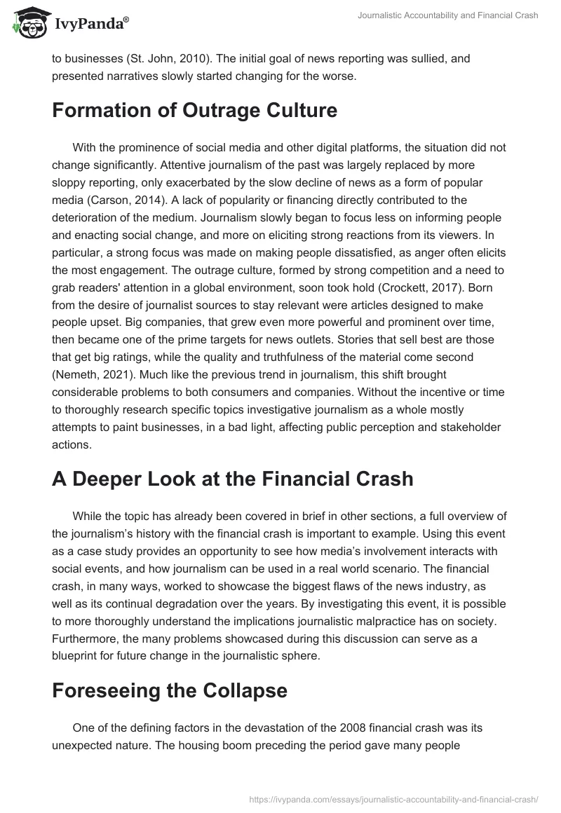 Journalistic Accountability and Financial Crash. Page 4