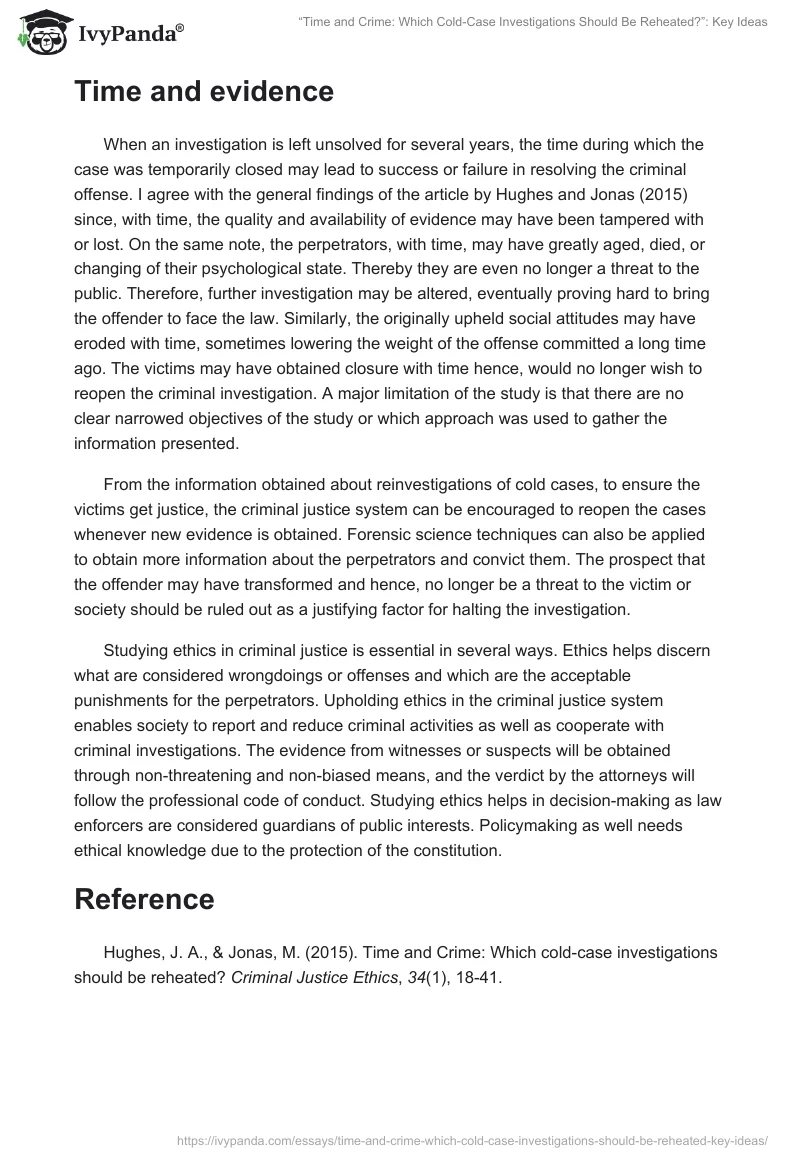 “Time and Crime: Which Cold-Case Investigations Should Be Reheated?”: Key Ideas. Page 3
