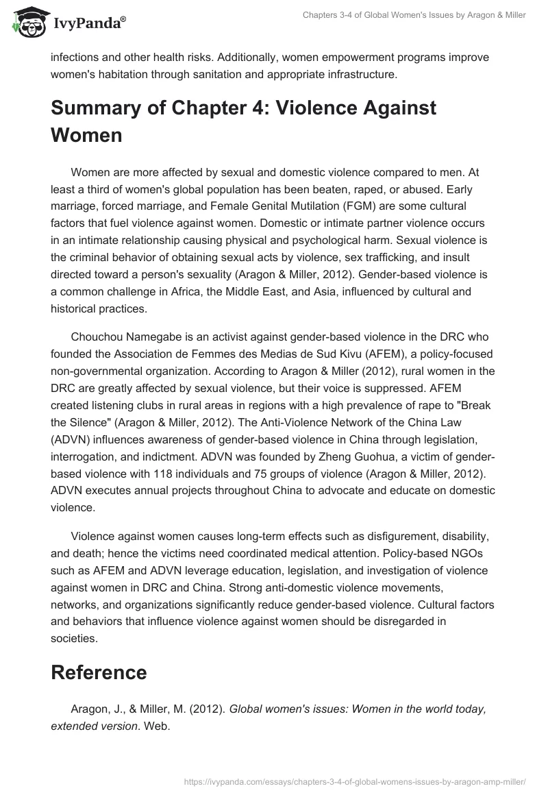 Chapters 3-4 of Global Women's Issues by Aragon & Miller. Page 2