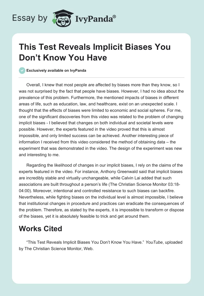 This Test Reveals Implicit Biases You Don’t Know You Have. Page 1