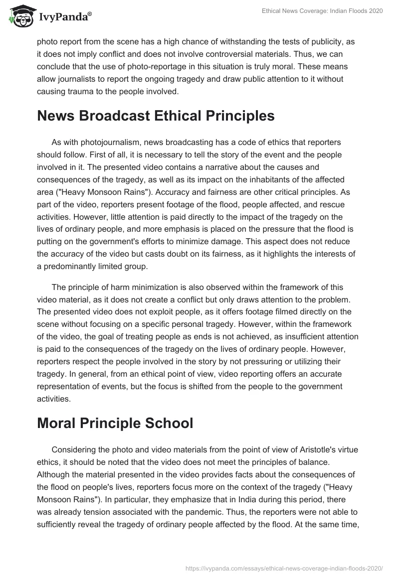 Ethical News Coverage: Indian Floods 2020. Page 4