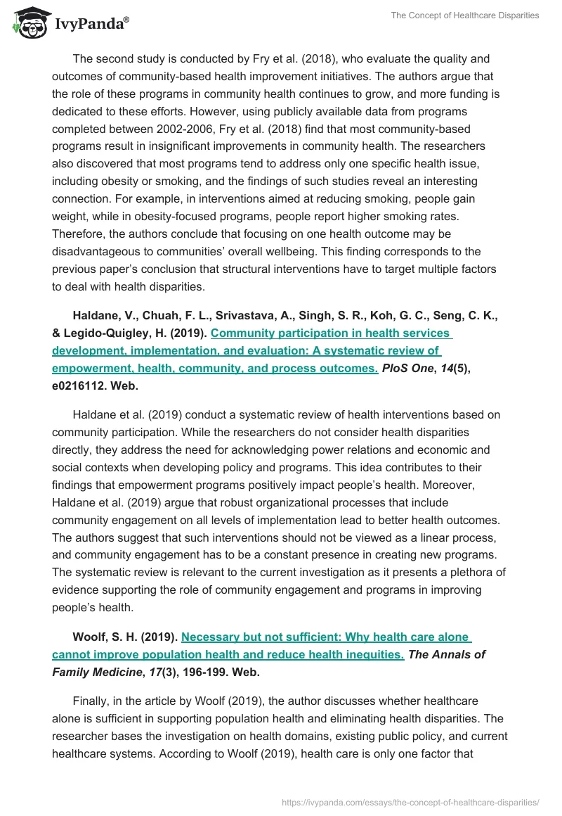 The Concept of Healthcare Disparities. Page 3