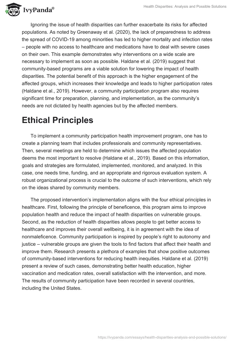 Health Disparities: Analysis and Possible Solutions. Page 3