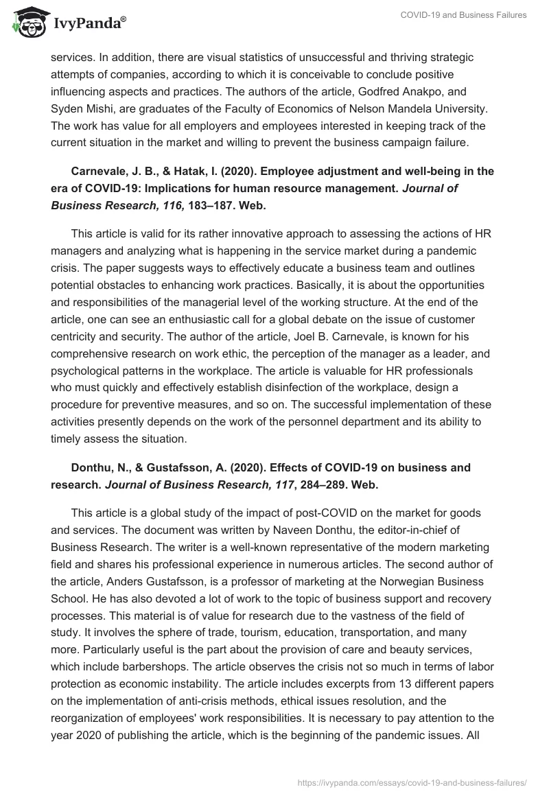 COVID-19 and Business Failures. Page 2