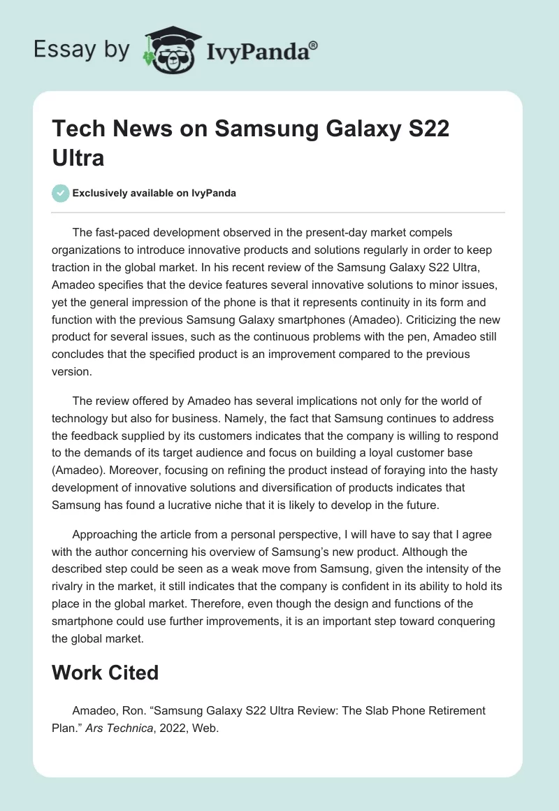 Tech News on Samsung Galaxy S22 Ultra. Page 1