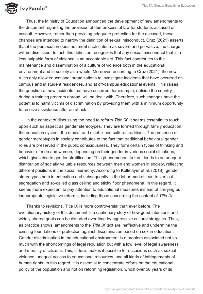 Title IX: Gender Equality in Education. Page 3