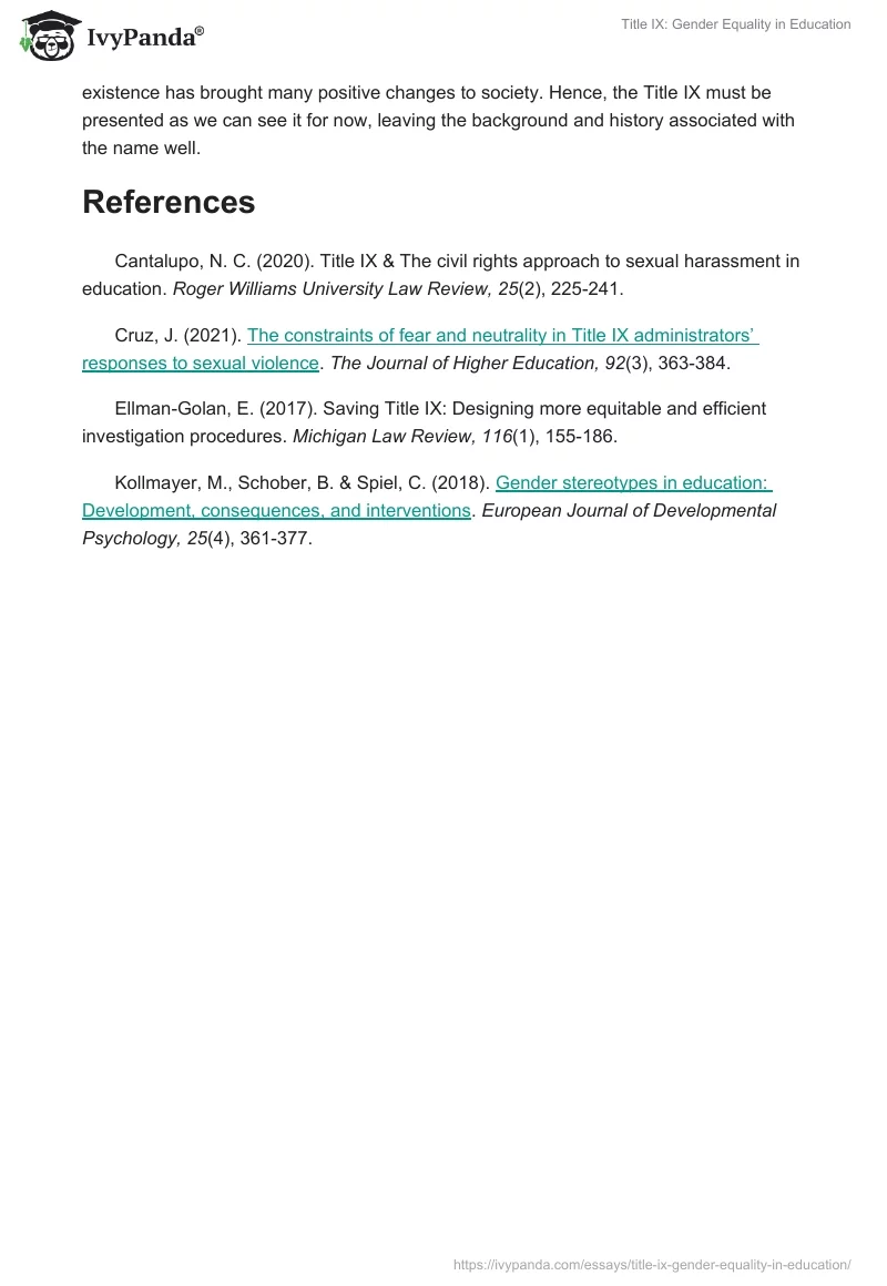 Title IX: Gender Equality in Education. Page 4