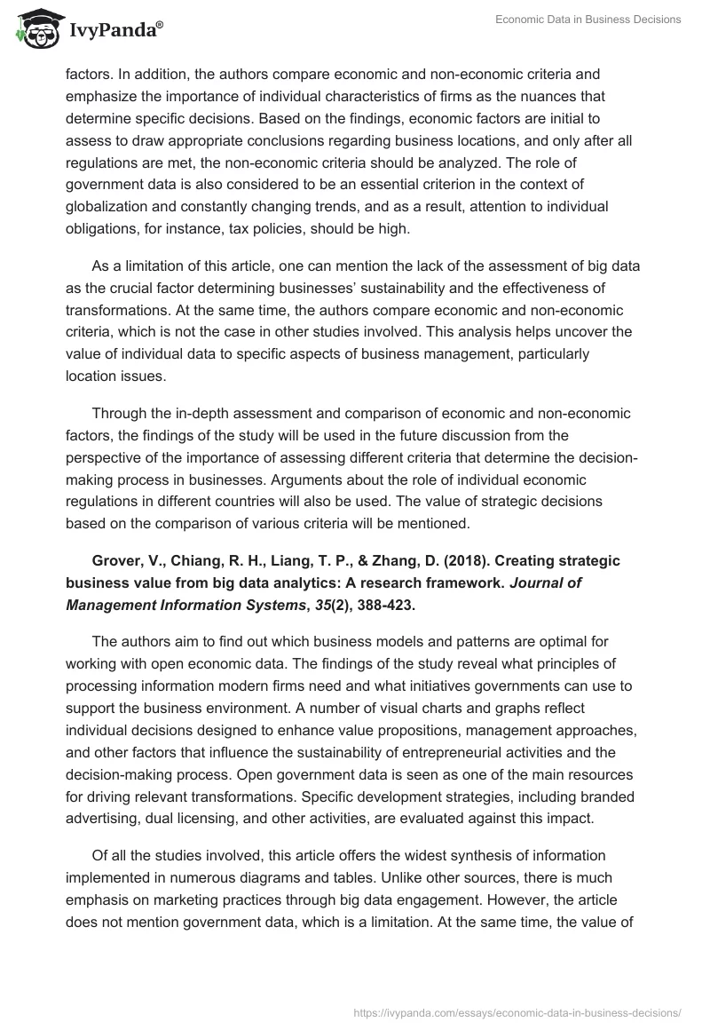 Economic Data in Business Decisions. Page 2
