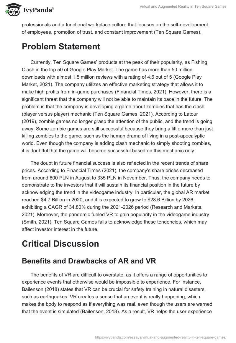 Virtual and Augmented Reality in Ten Square Games. Page 2