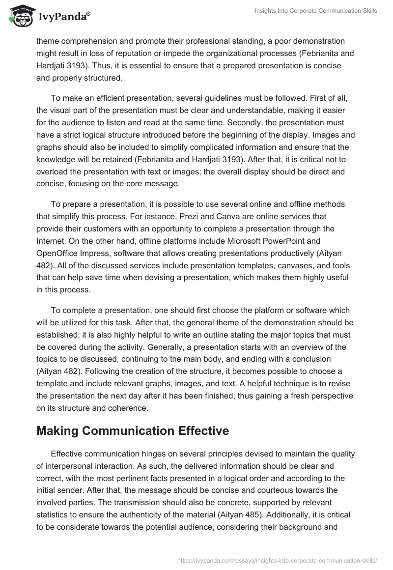 Insights Into Corporate Communication Skills. Page 5