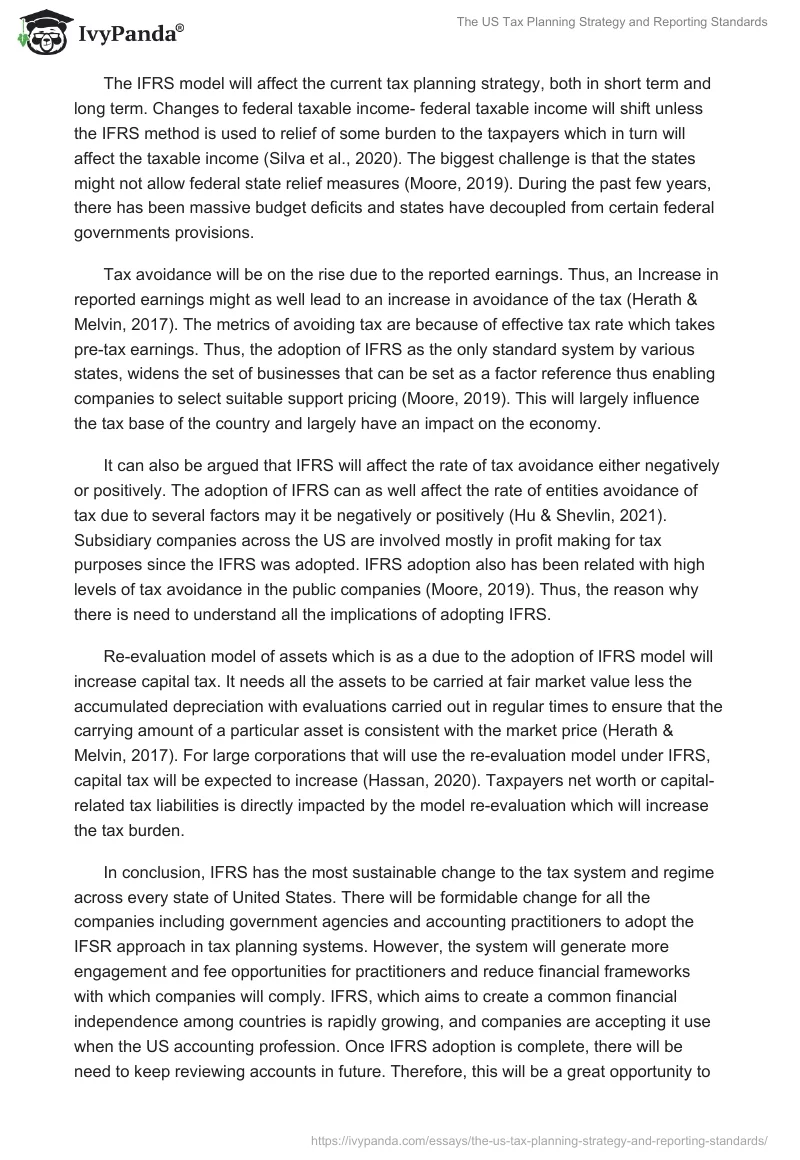 The US Tax Planning Strategy and Reporting Standards. Page 2