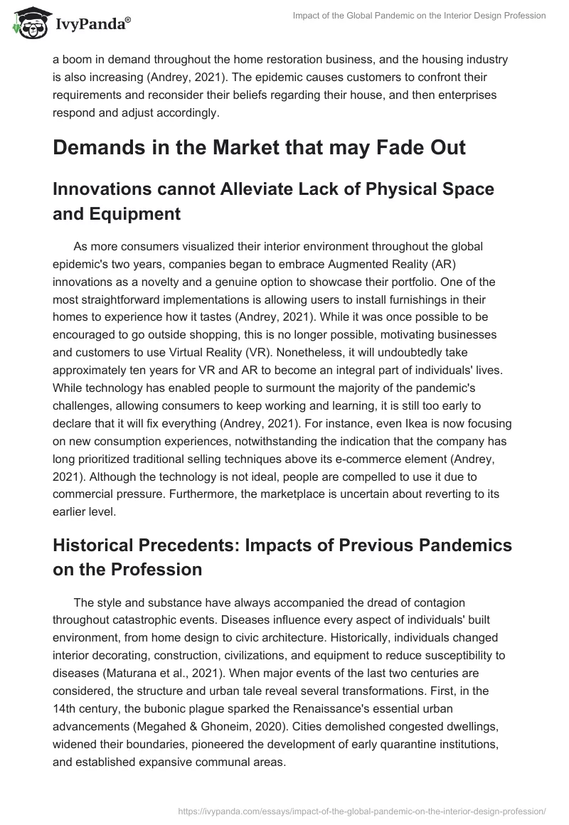 Impact of the Global Pandemic on the Interior Design Profession. Page 3