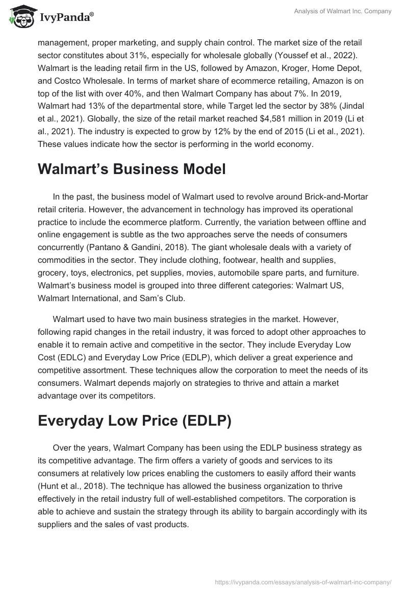 Analysis of Walmart Inc. Company. Page 2
