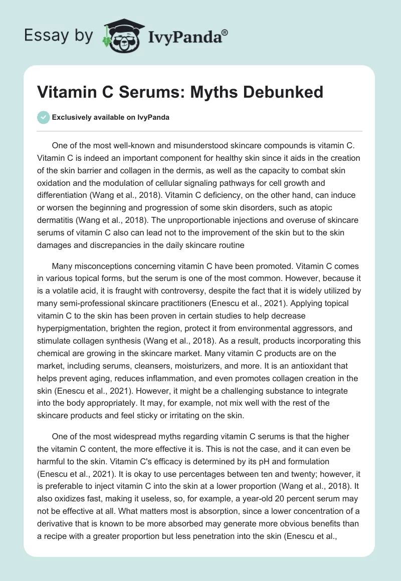 Vitamin C Serums: Myths Debunked. Page 1