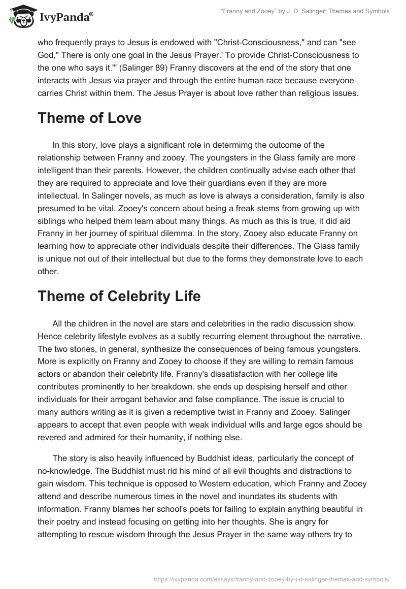“Franny and Zooey” by J. D. Salinger: Themes and Symbols. Page 2
