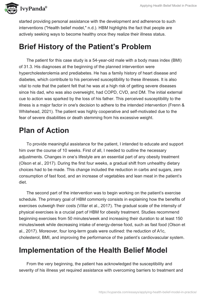 Applying Health Belief Model in Practice. Page 2