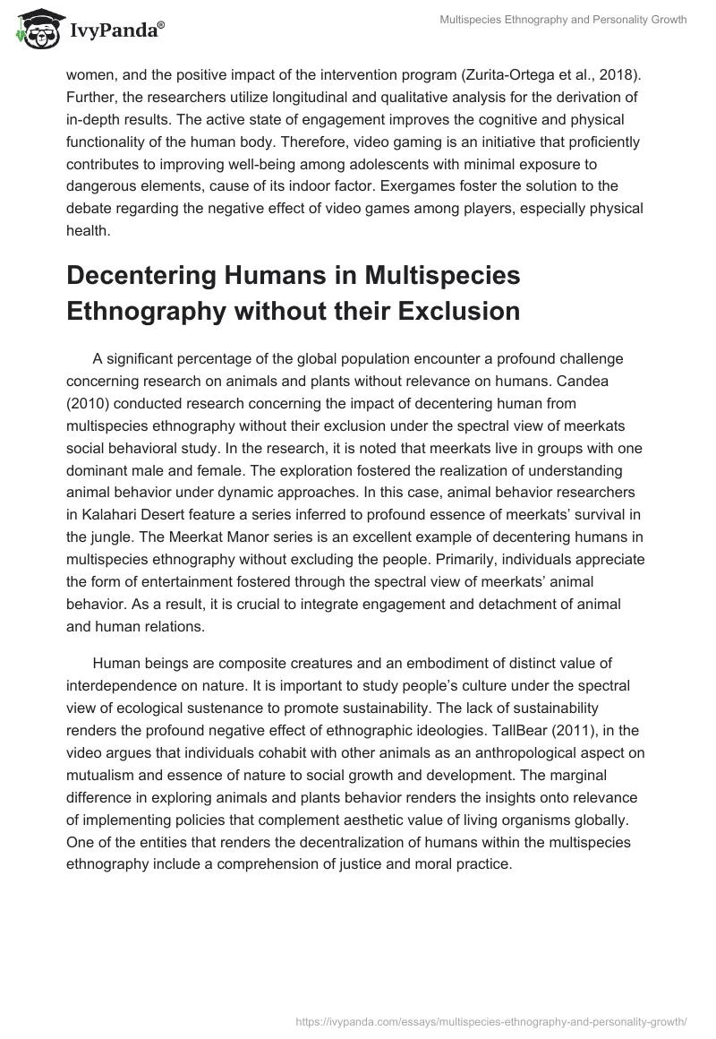 Multispecies Ethnography and Personality Growth. Page 5