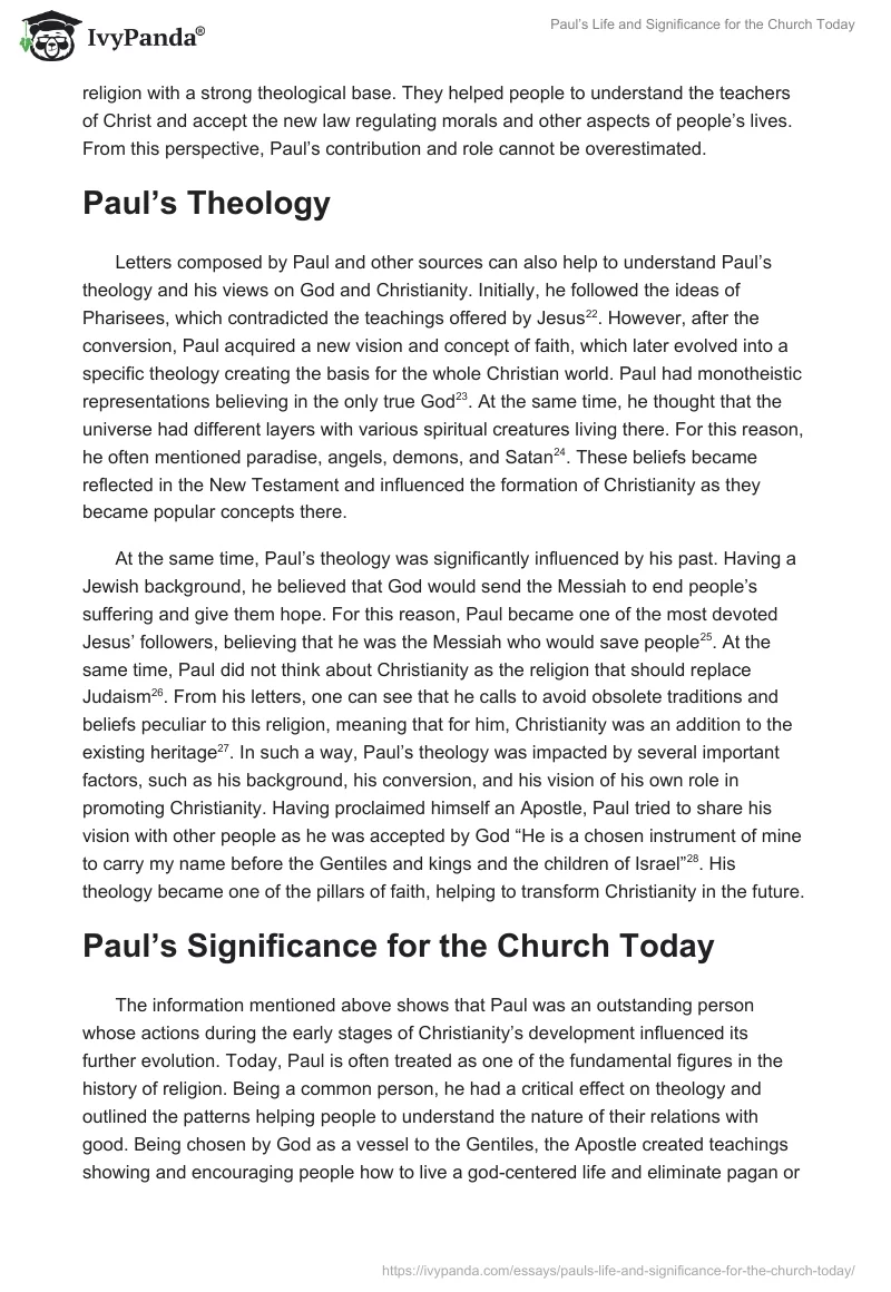 Paul’s Life and Significance for the Church Today. Page 5
